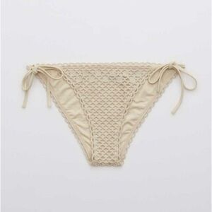New - Aerie Cream/Beige Crochet Bikini Bottom
